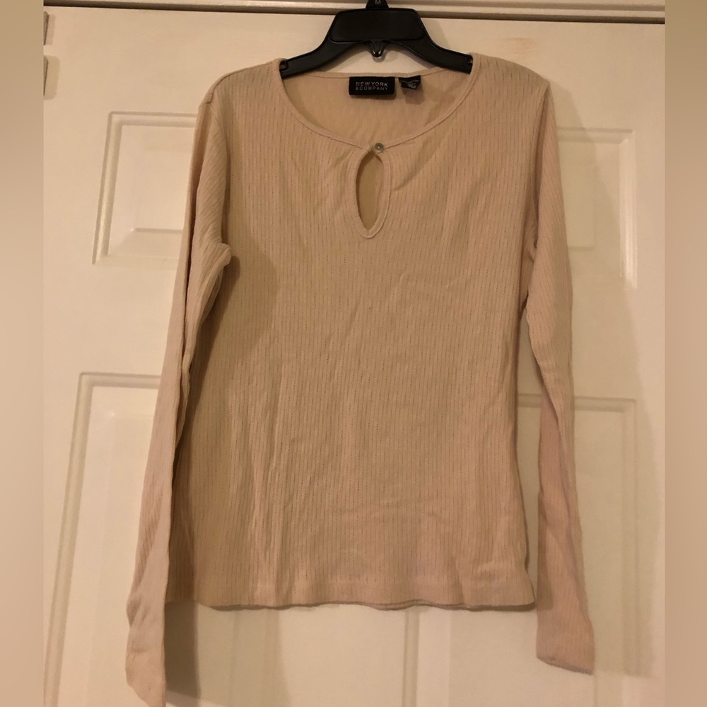New York Company - Long Sleeve Shirt - Size Md - Cream